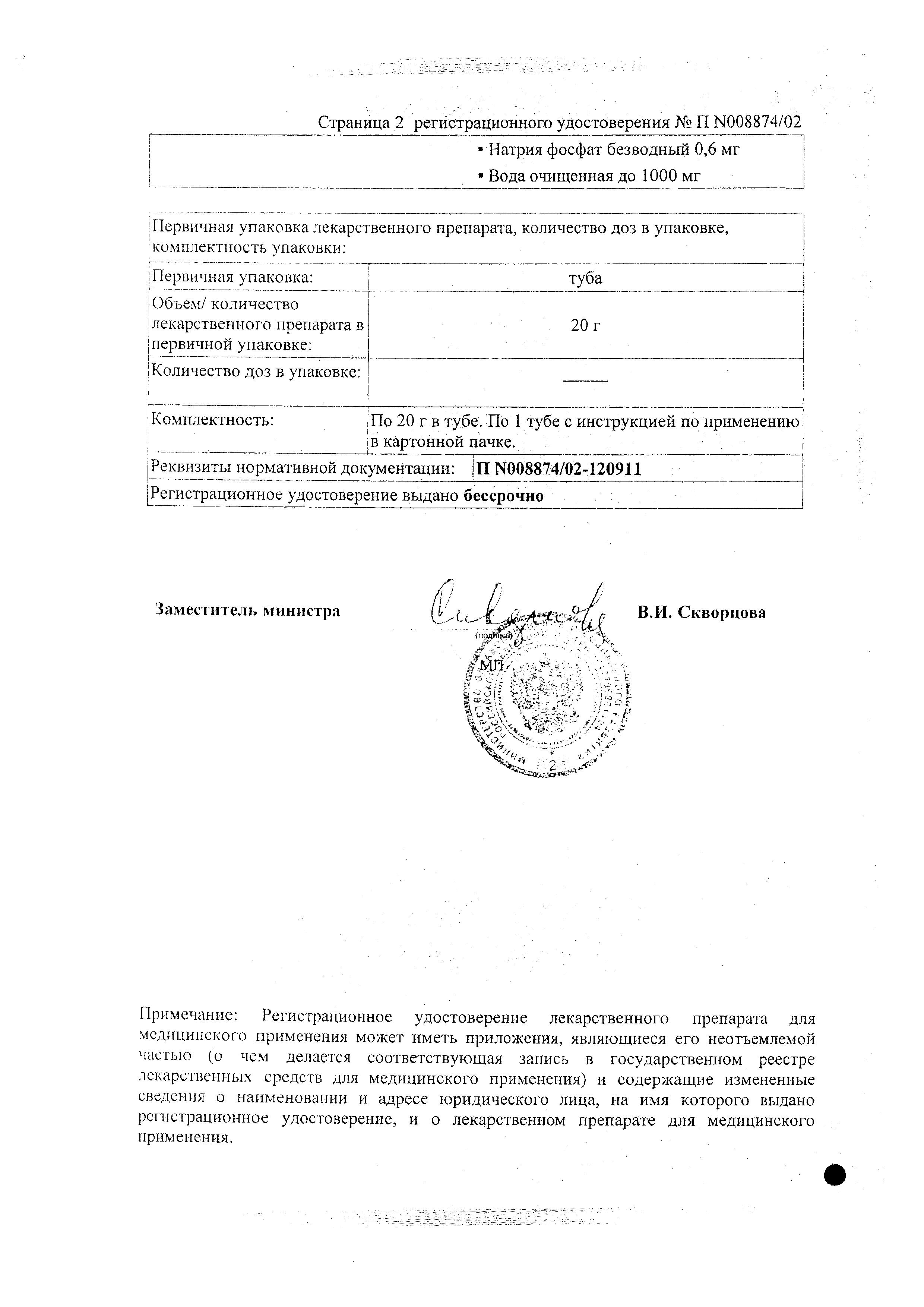 Сертификат на Кандид, крем 1%, 20 г