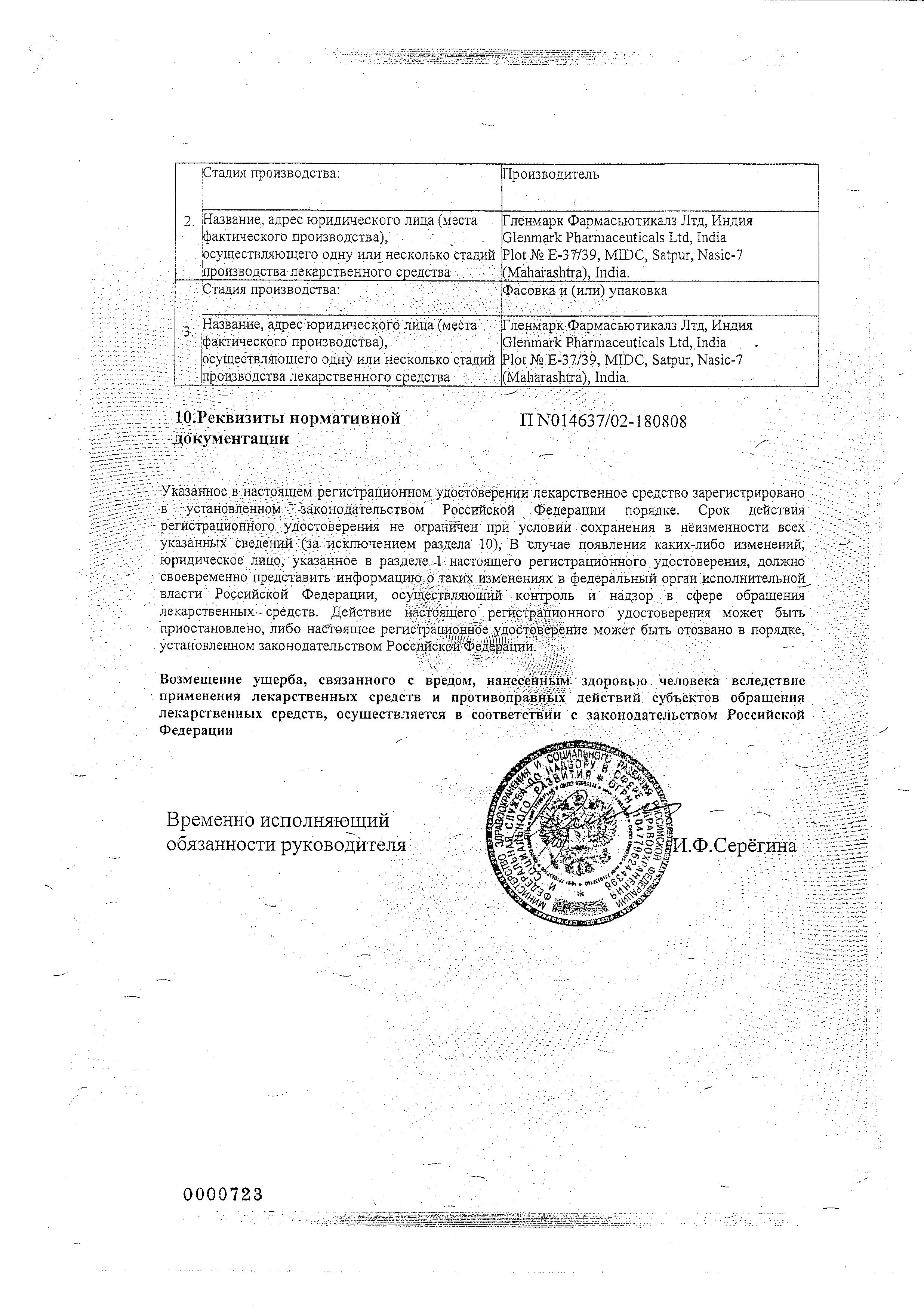 Сертификат на Кандид, раствор 1%, 15 мл