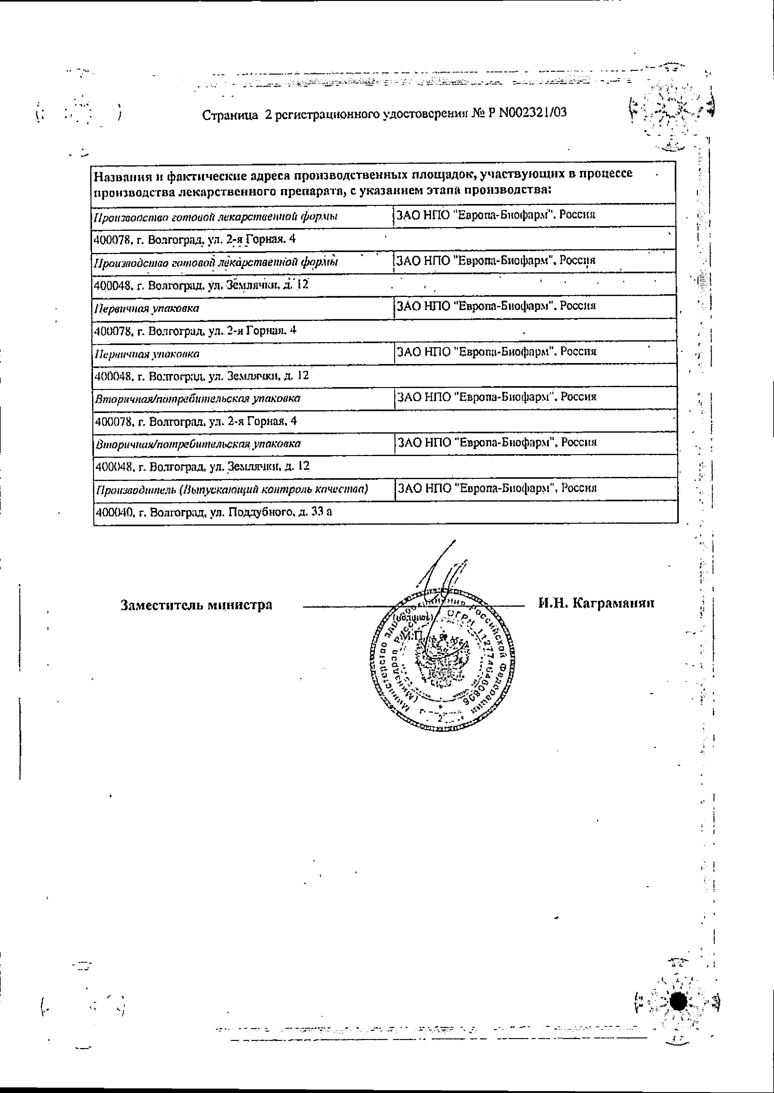 Сертификат на Тыквеол, масло, 100 мл