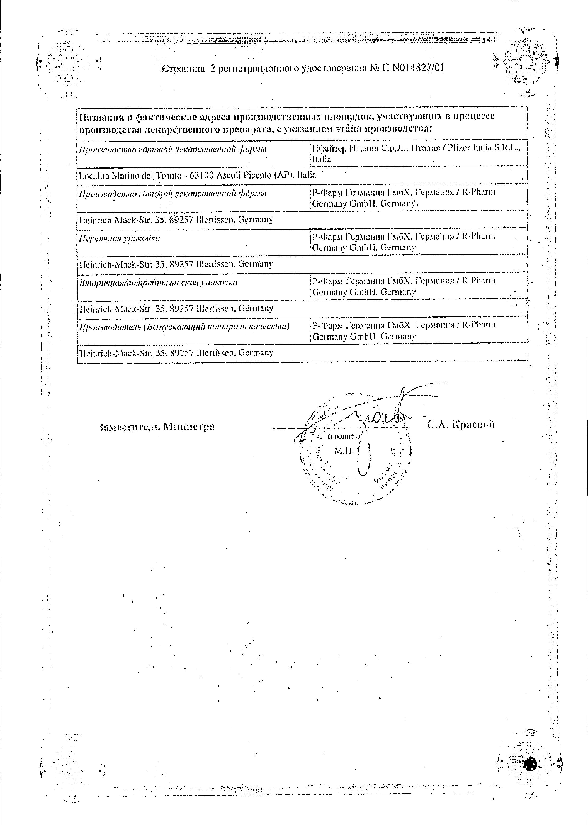 Сертификат на Релпакс, таблетки покрытые пленочной оболочкой 40 мг, 2 шт.