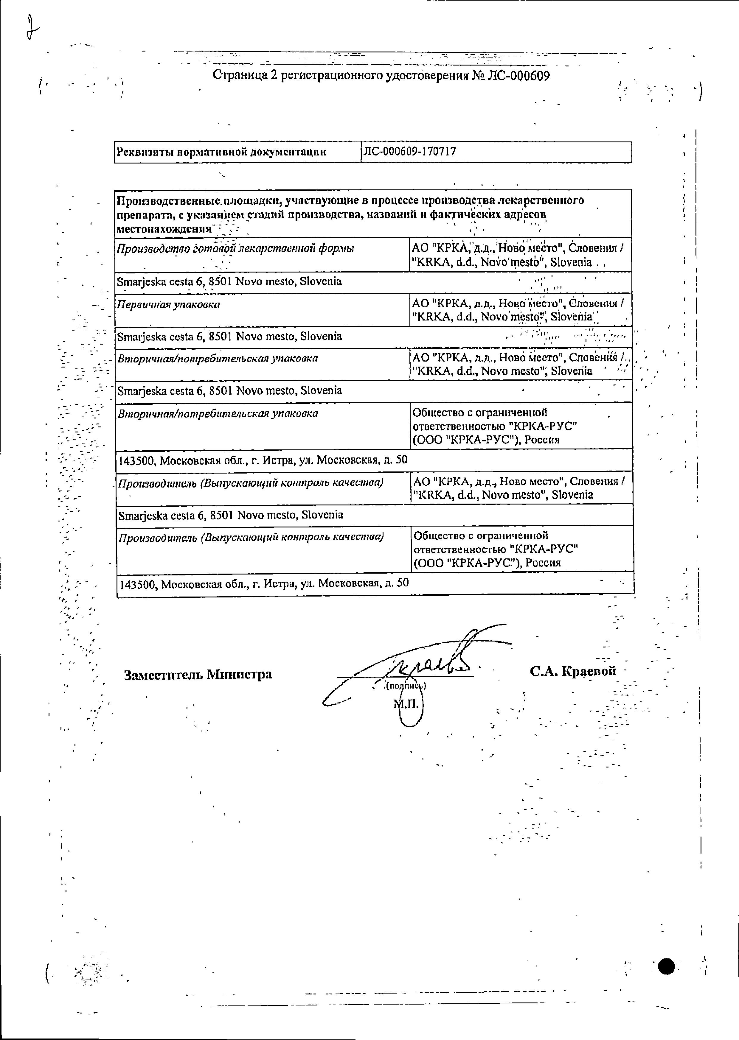 Сертификат на Фромилид Уно, таблетки пролонг. покрыт. плен. об. 500 мг, 5 шт.