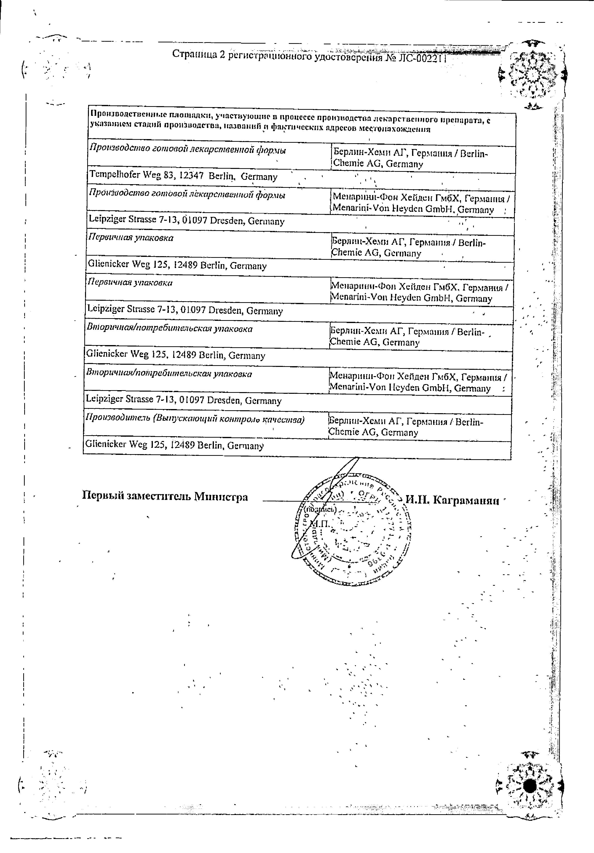 Сертификат на Миг 400, таблетки покрытые пленочной оболочкой 400 мг, 20 шт.
