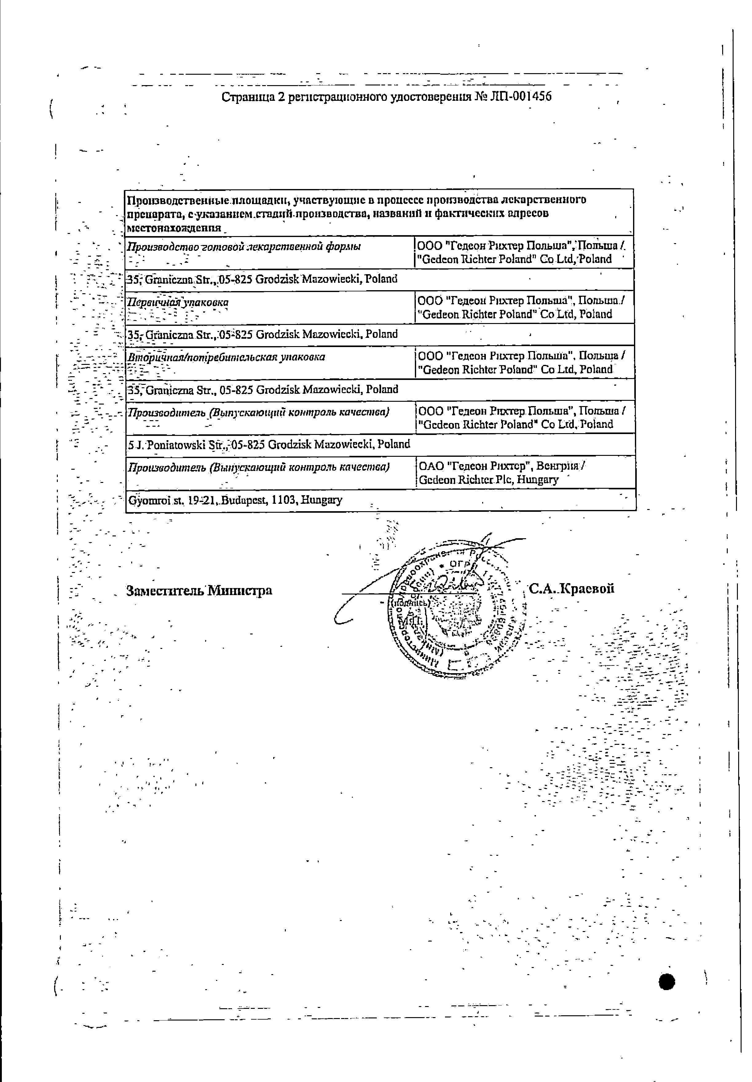 Сертификат на Ленуксин, таблетки покрыт. плен. об. 10 мг, 28 шт.