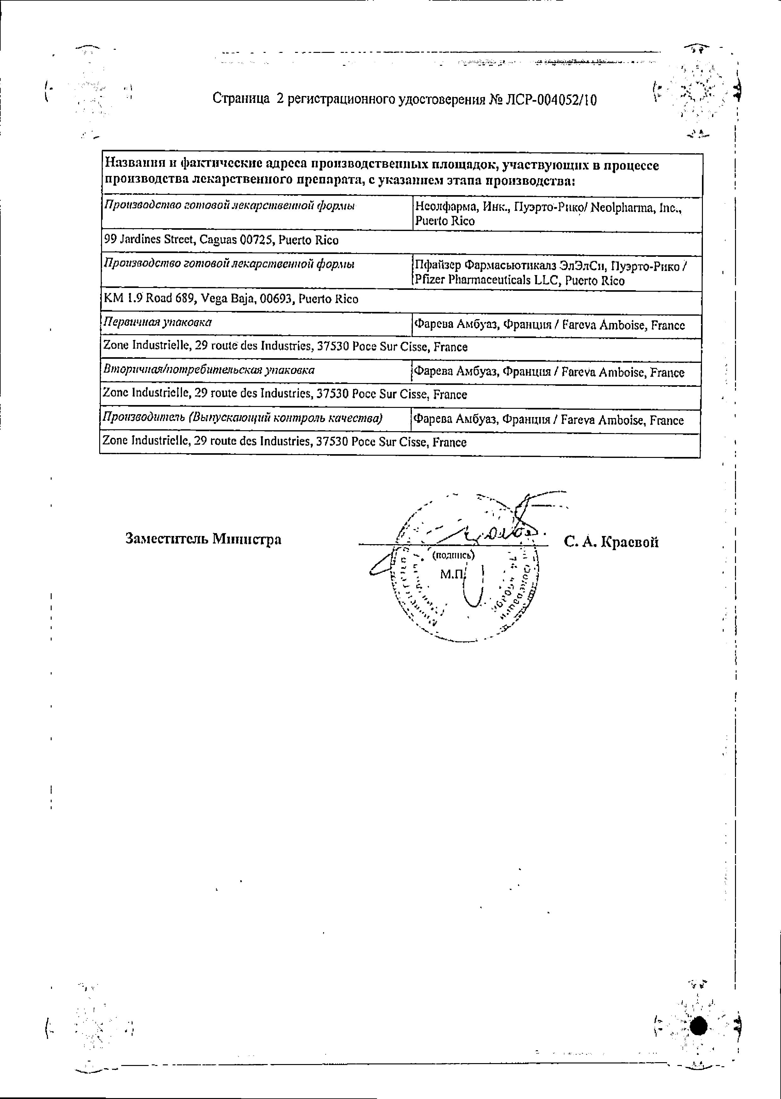 Сертификат на Инспра, таблетки в пленочной оболочке 50 мг, 30 шт.