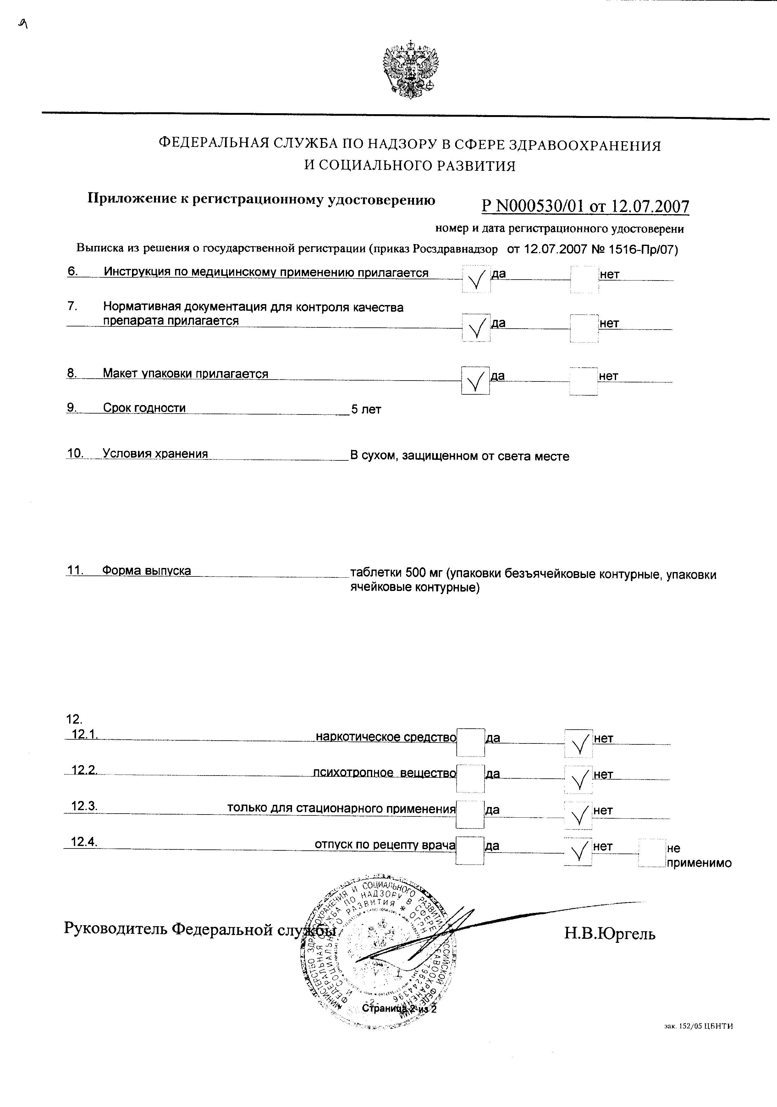 Сертификат на Анальгин, таблетки 500 мг, 20 шт. (Фармстандарт-Лексредства)