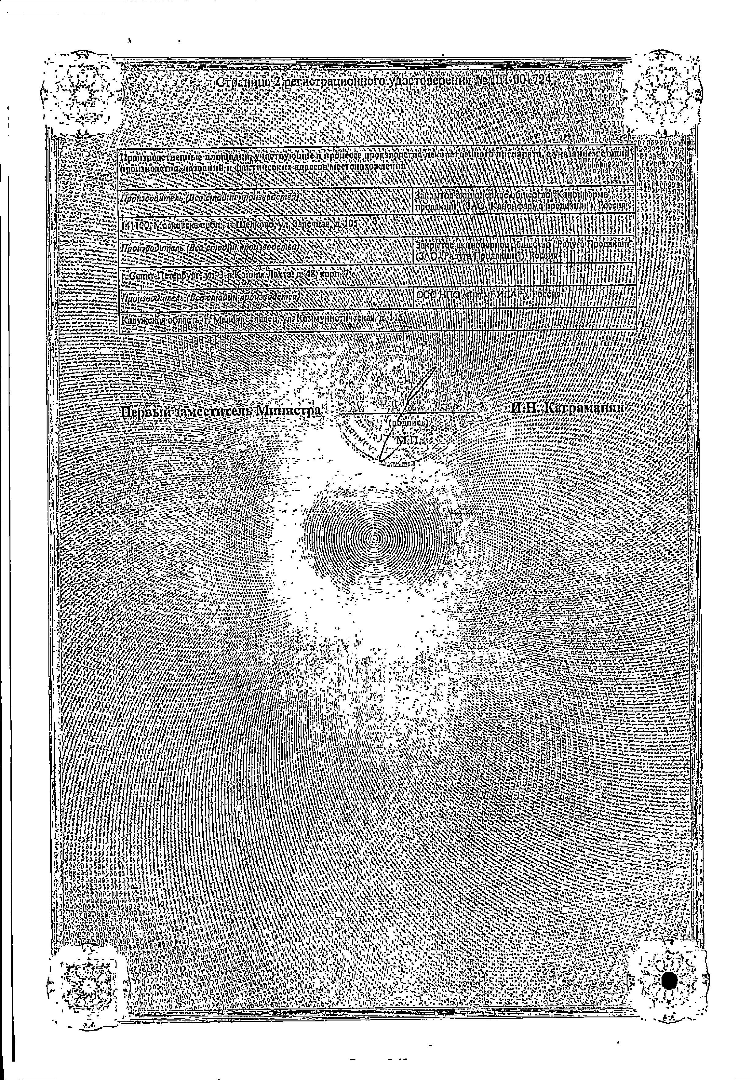 Сертификат на Метформин-Канон, таблетки покрыт. плен. об. 1000 мг, 30 шт.