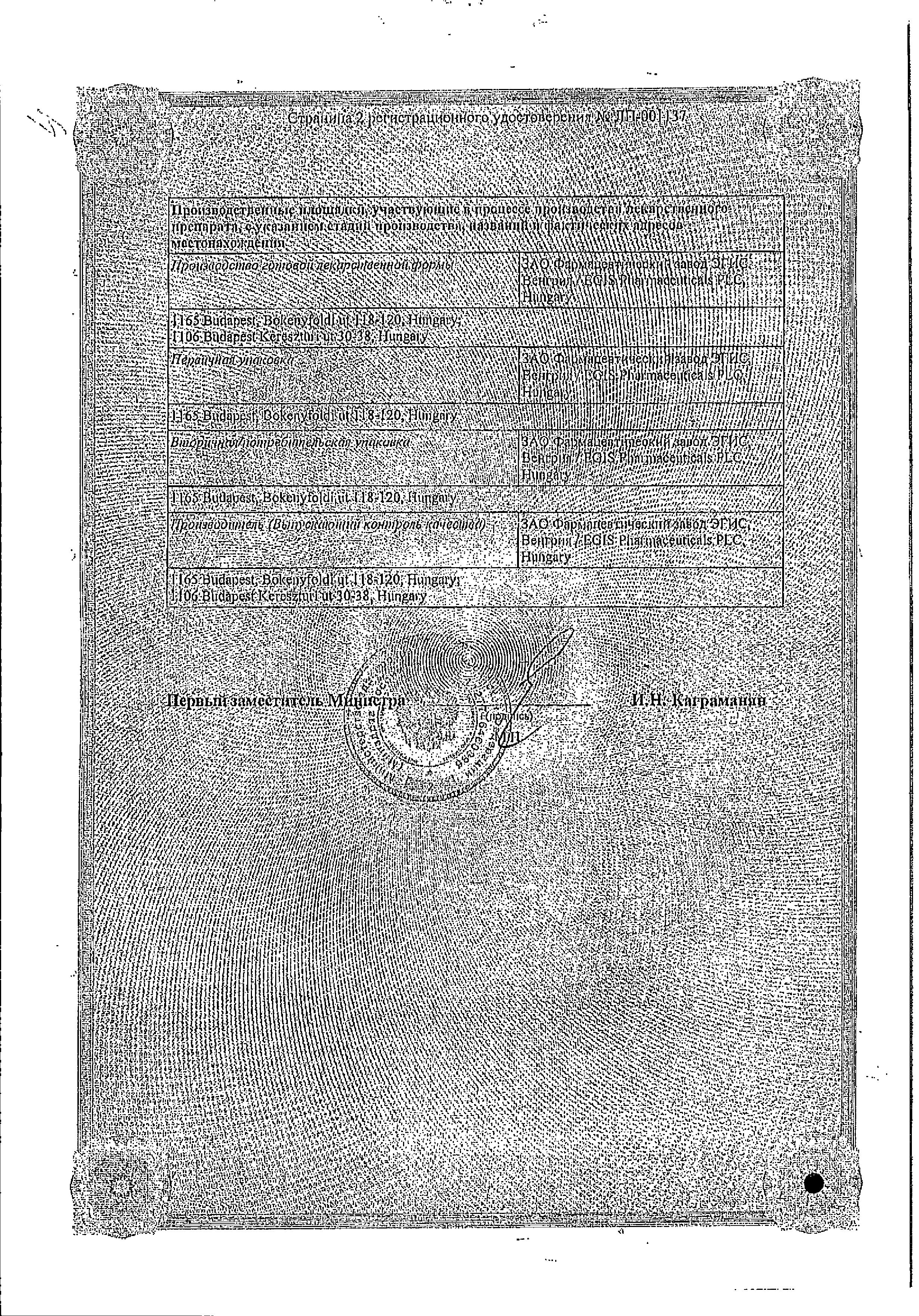 Сертификат на Конкор АМ, таблетки 10 мг+5 мг, 30 шт.