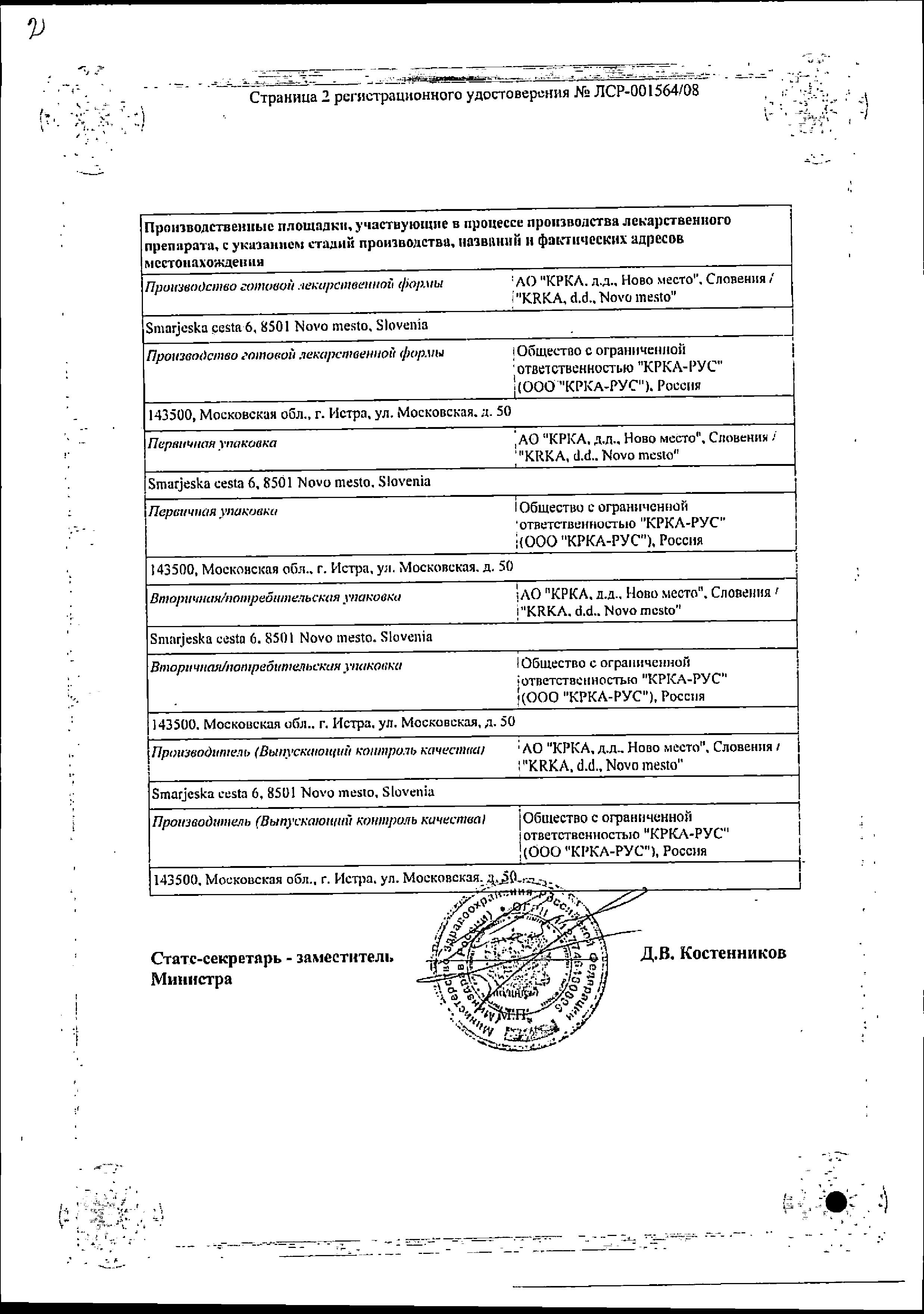 Сертификат на Лориста Н, таблетки покрыт. плен. об. 12,5 мг+50 мг, 90 шт.