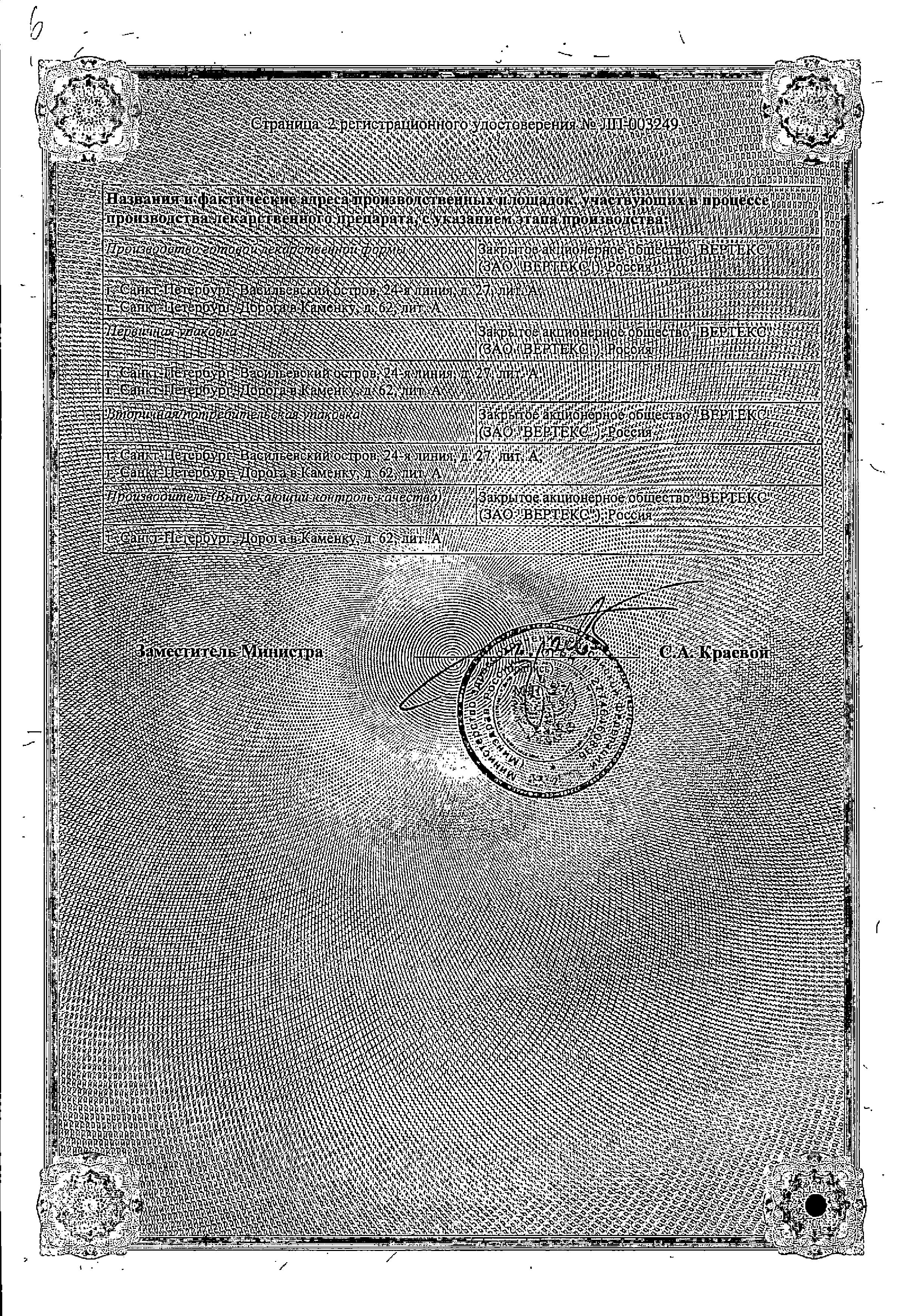 Сертификат на Монтелукаст таблетки, покрытые пленочной оболочкой 10 мг, 30 шт.