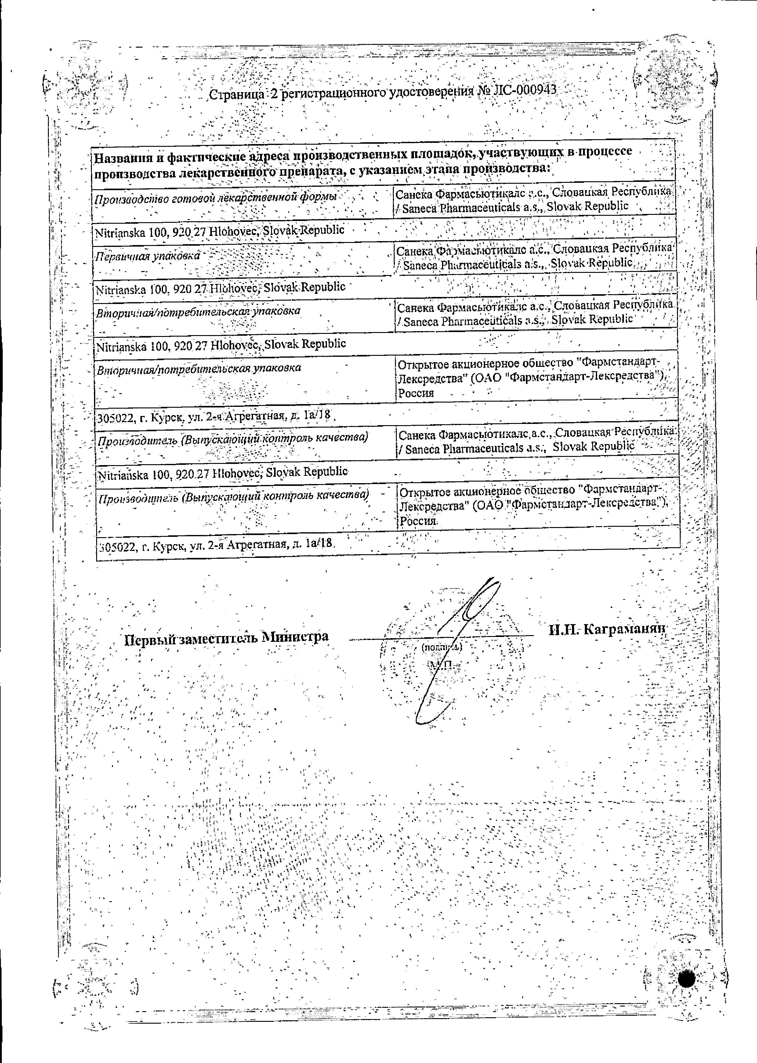 Сертификат на Коронал, таблетки покрыт. плен. об. 10 мг, 30 шт.