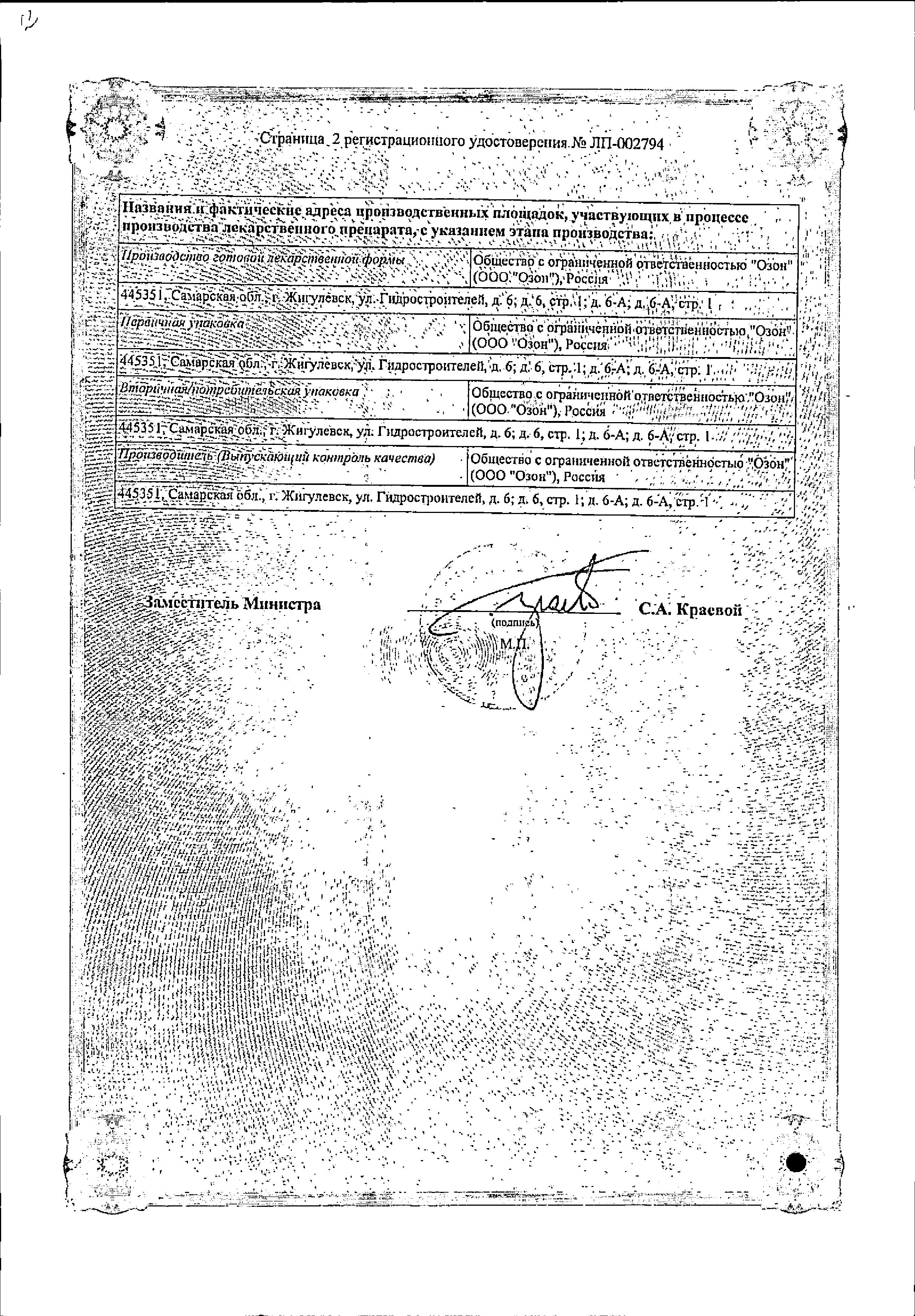 Сертификат на Ацикловир, крем 5%, 2 г