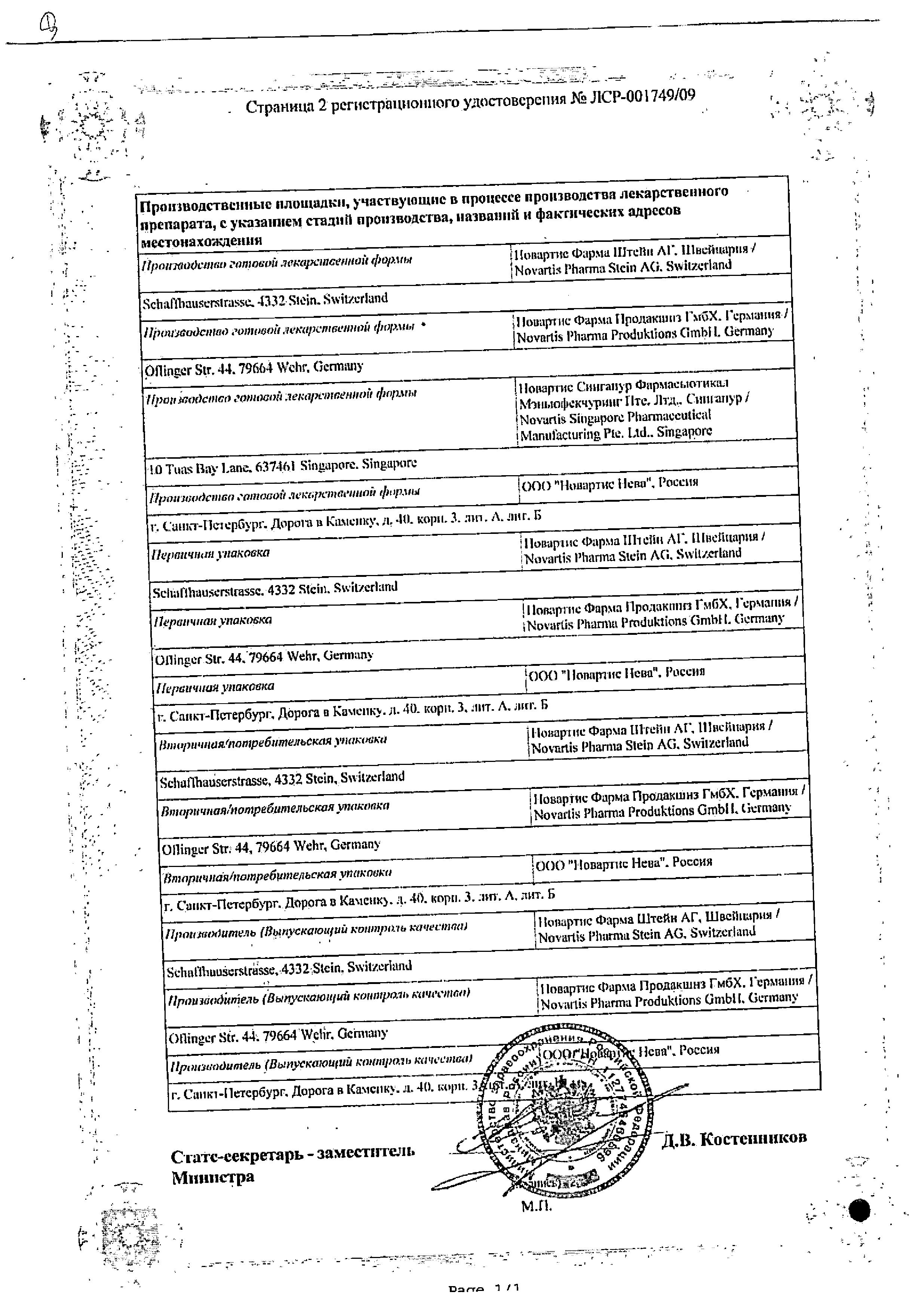 Сертификат на Галвус Мет, таблетки покрыт. плен. об. 50 мг+1000 мг, 30 шт.