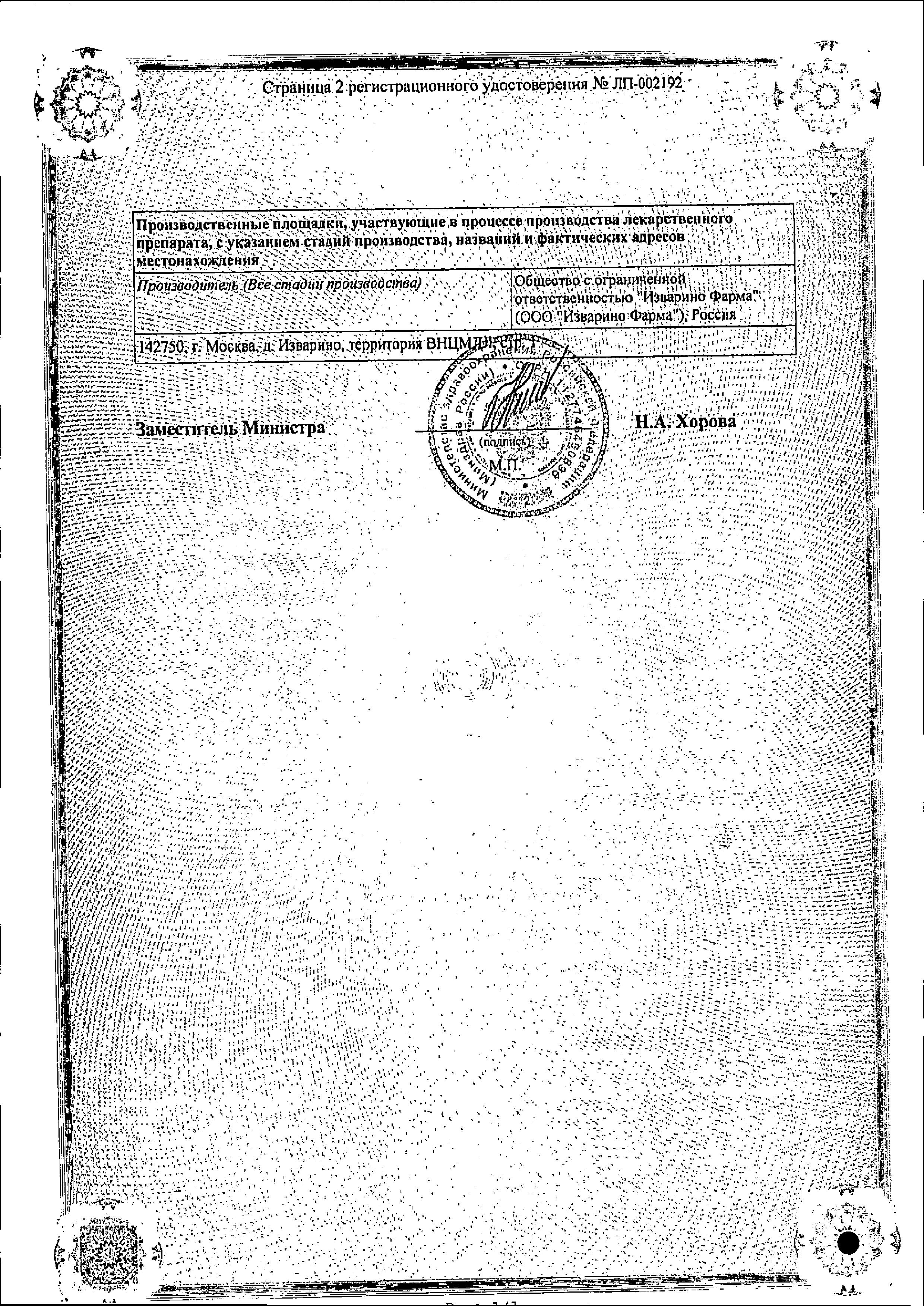 Сертификат на Периндоприл, таблетки в плёночной оболочке 8 мг, 30 шт.