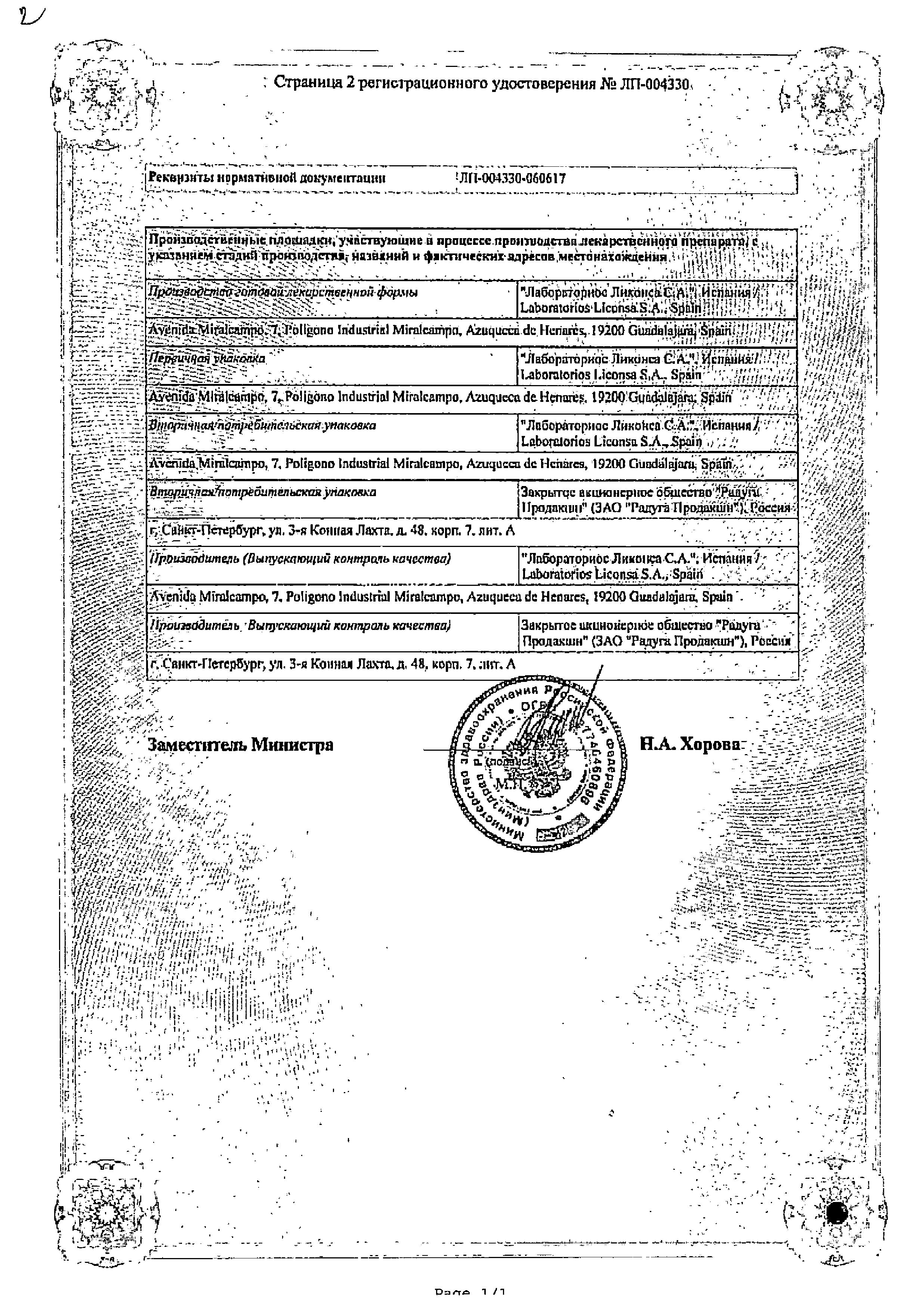 Сертификат на Телпрес плюс, таблетки 12,5 мг+80 мг, 56 шт.
