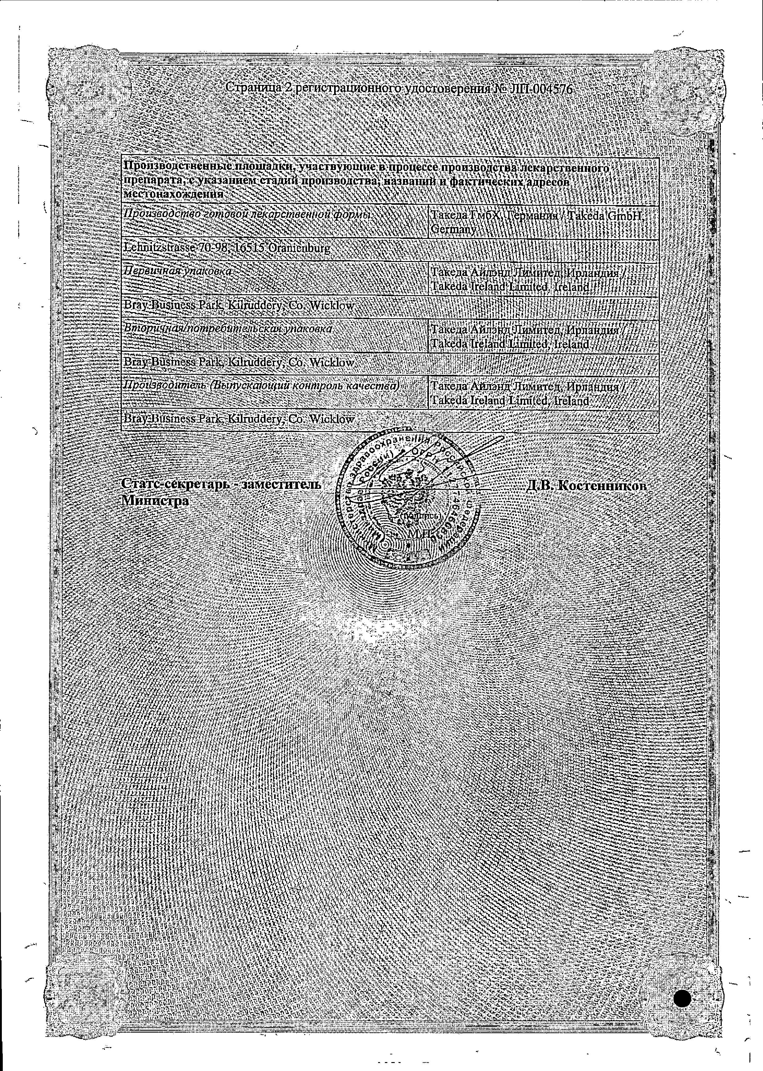 Сертификат на Випдомет, таблетки покрыт. плен. об. 12.5 мг+500 мг, 56 шт.