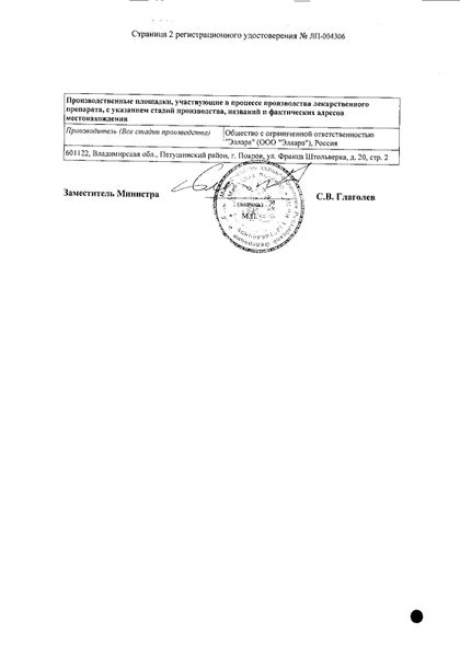 Сертификат на Хлоропирамин, раствор для внутривенного и внутримышечного введения 20 мг/мл, 1 мл, 5 шт.