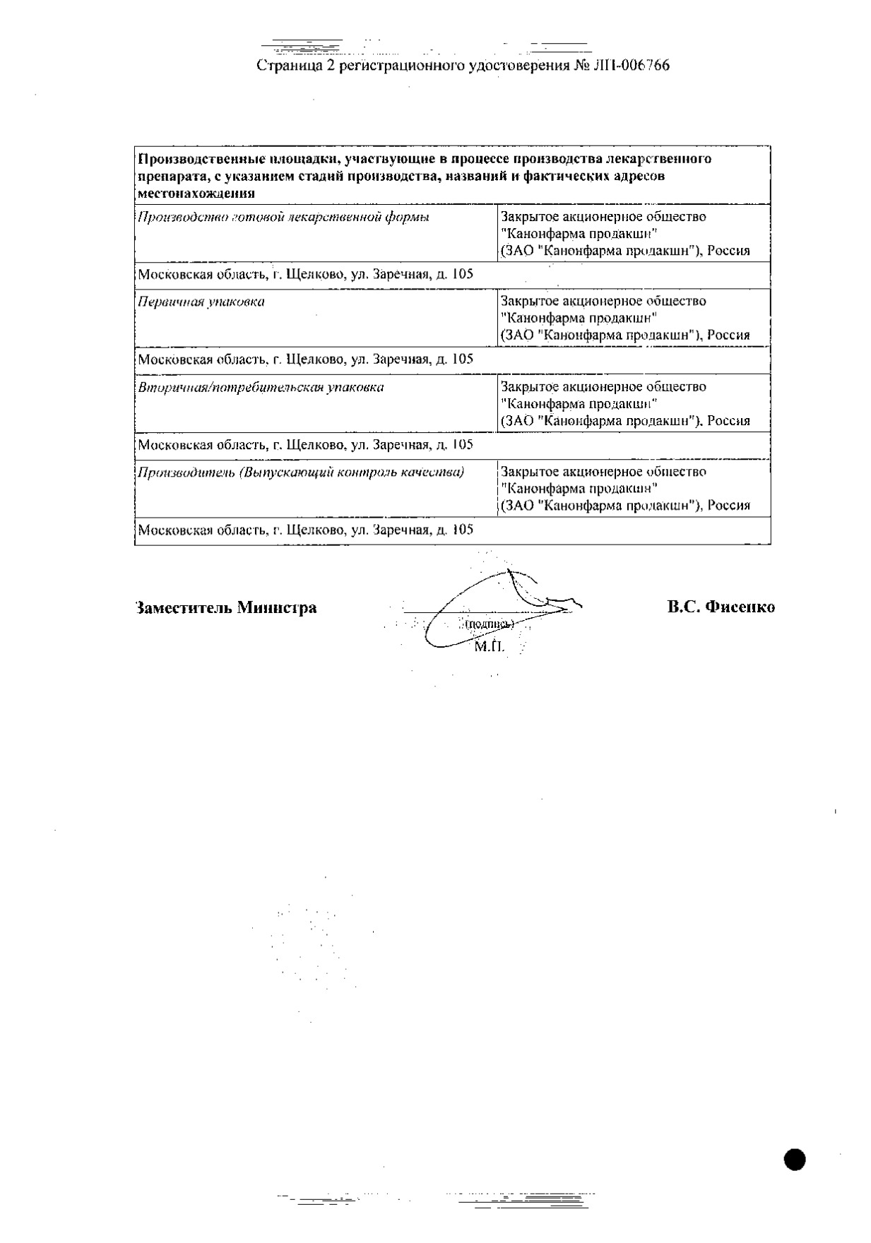 Сертификат на Хлорпромазин Канон, таблетки, покрытые пленочной оболочкой, 100 мг, 10 шт.