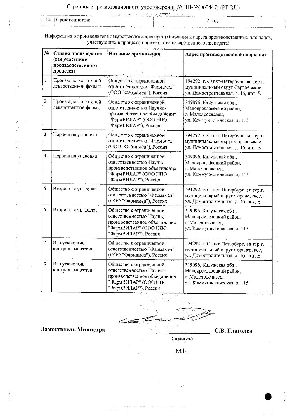 Сертификат на Эксенза, спрей назальный 2,5 мг/доза, 20 доз