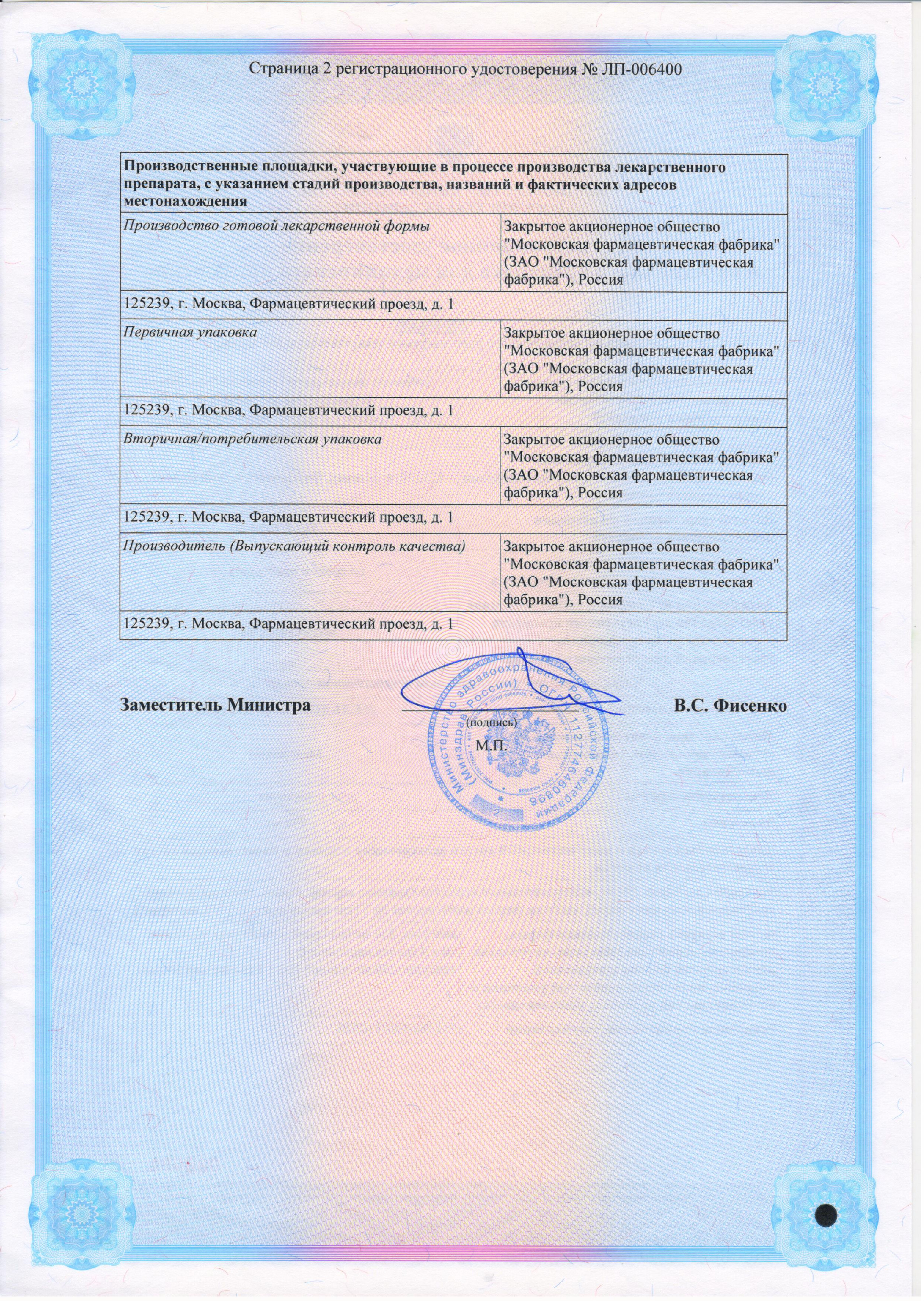 Сертификат Мельдоний-МосФарма, капсулы 250 мг, 40 шт.
