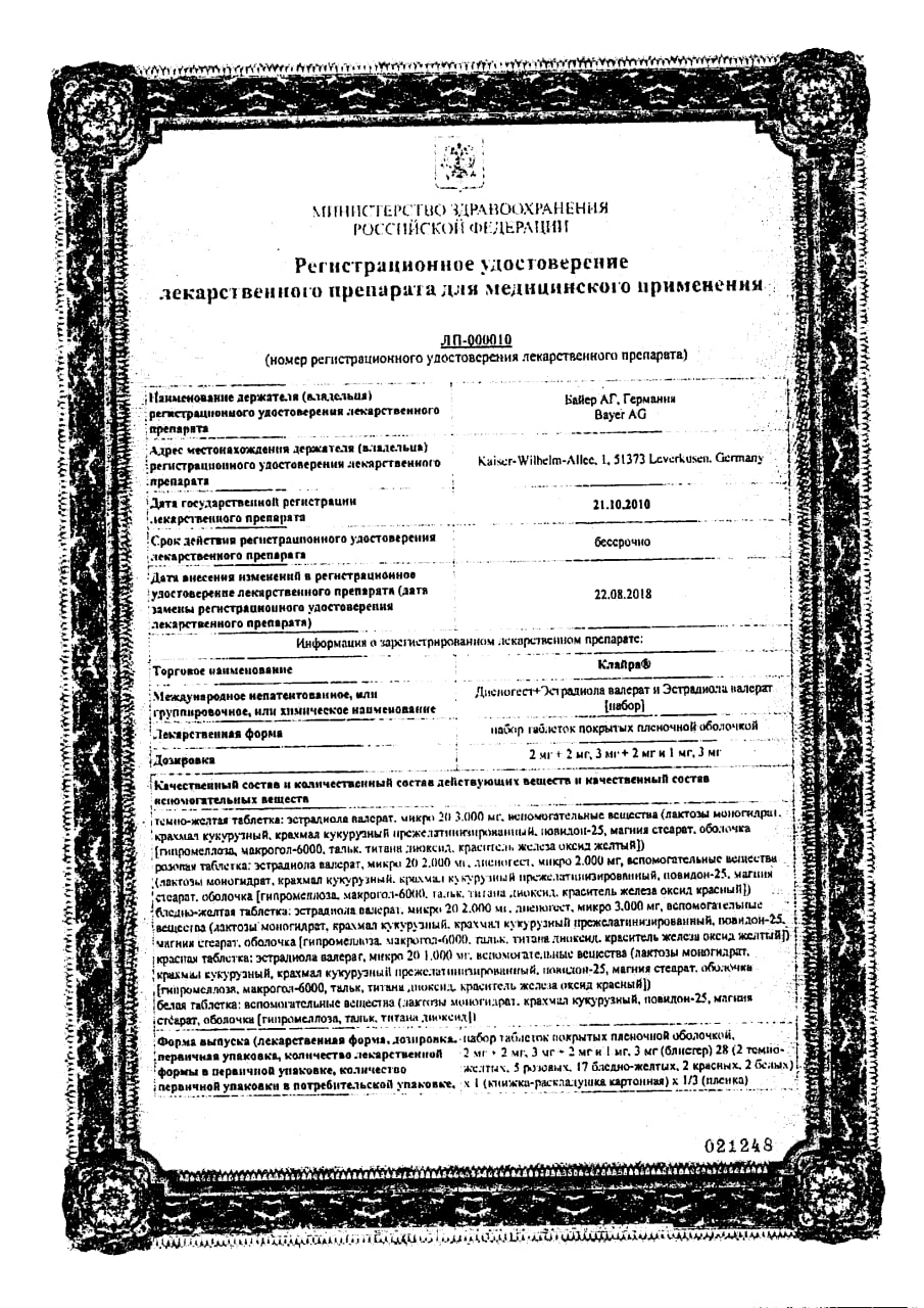 Сертификат на Противозачаточные средства