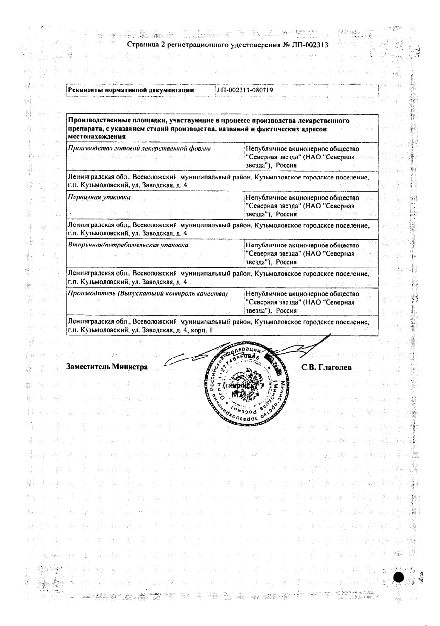Сертификат на Силденафил-СЗ, таблетки 100 мг, 20 шт.