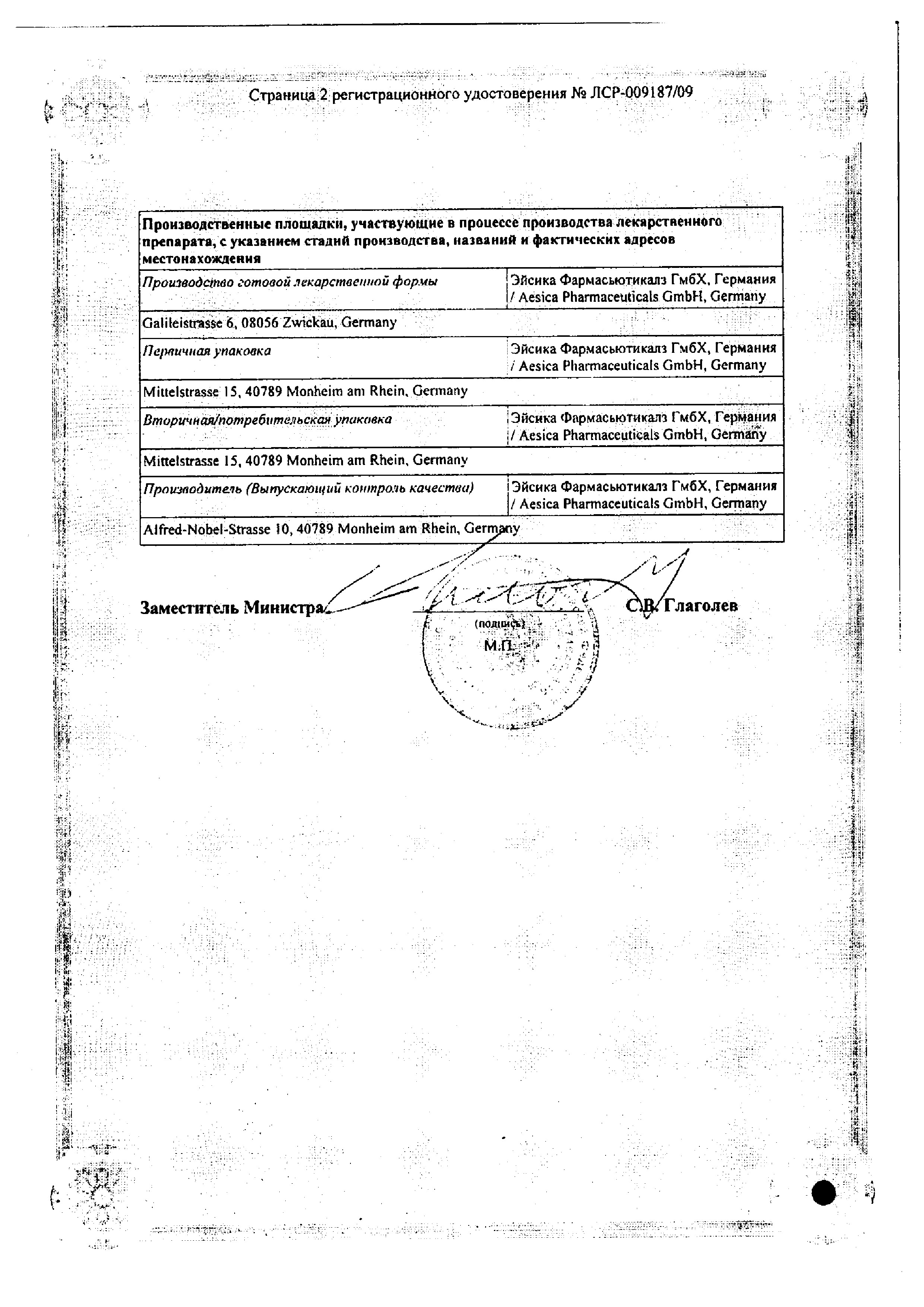 Сертификат на Вимпат таблетки, покрытые пленочной оболочкой 100 мг, 14 шт.