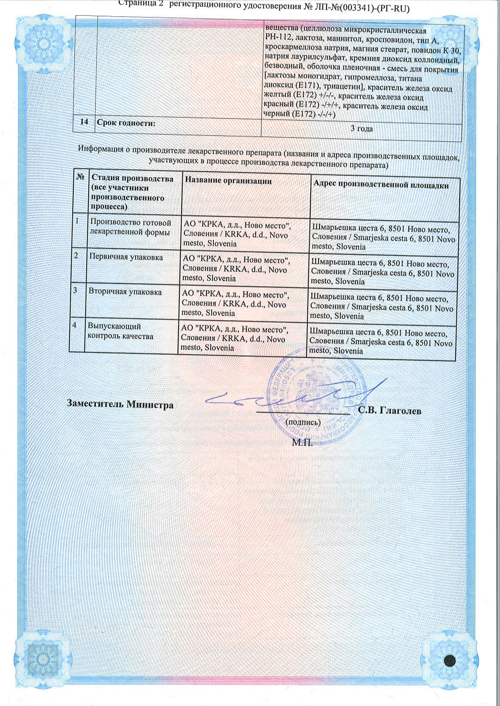 Сертификат на Роксера Плюс, таблетки покрыт. плен. об. 10 мг+10 мг, 90 шт.