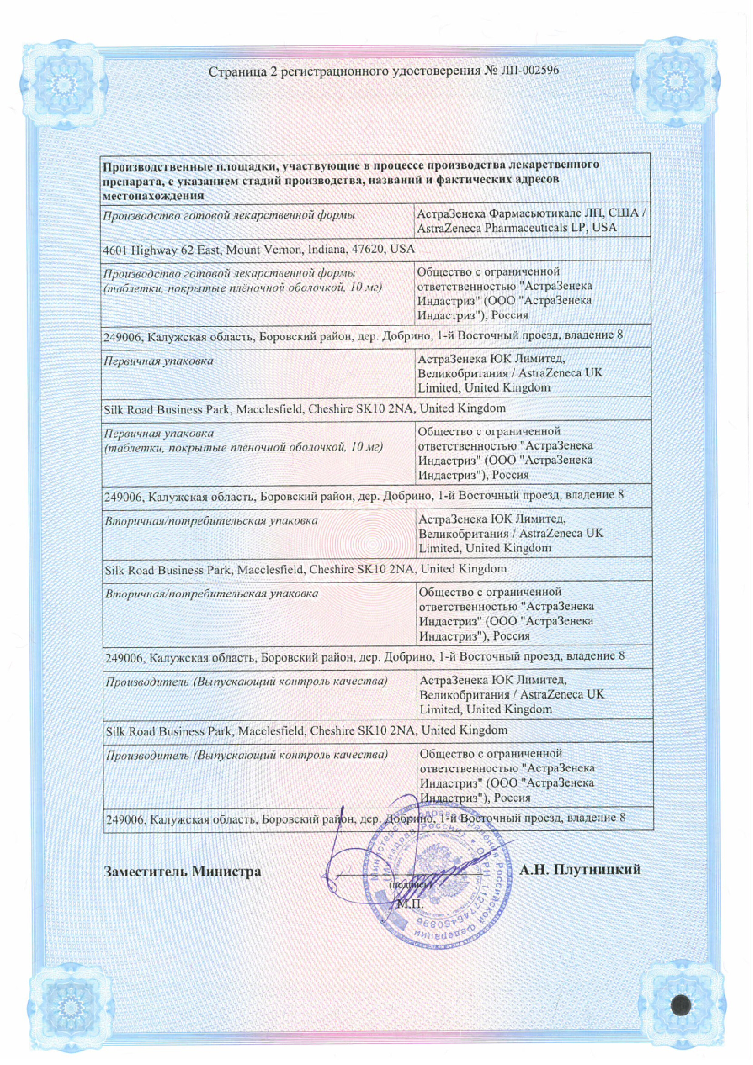 Сертификат на Форсига, таблетки 10 мг, 90 шт.