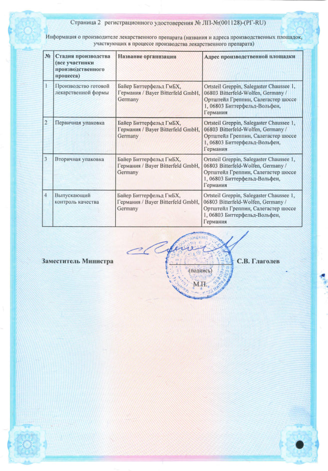 Сертификат на Аспирин-С, таблетки шипучие 400 мг+240 мг, 10 шт.