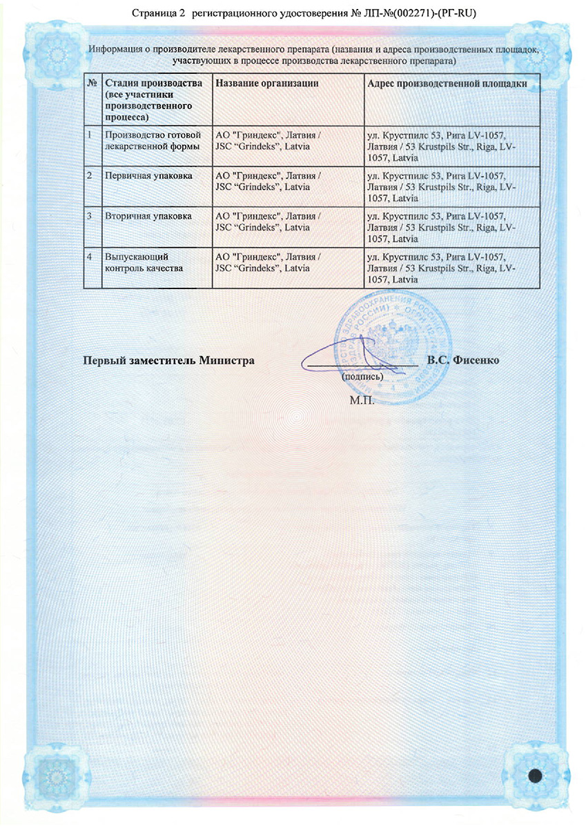 Сертификат на Милдронат, капсулы 500 мг, 90 шт.