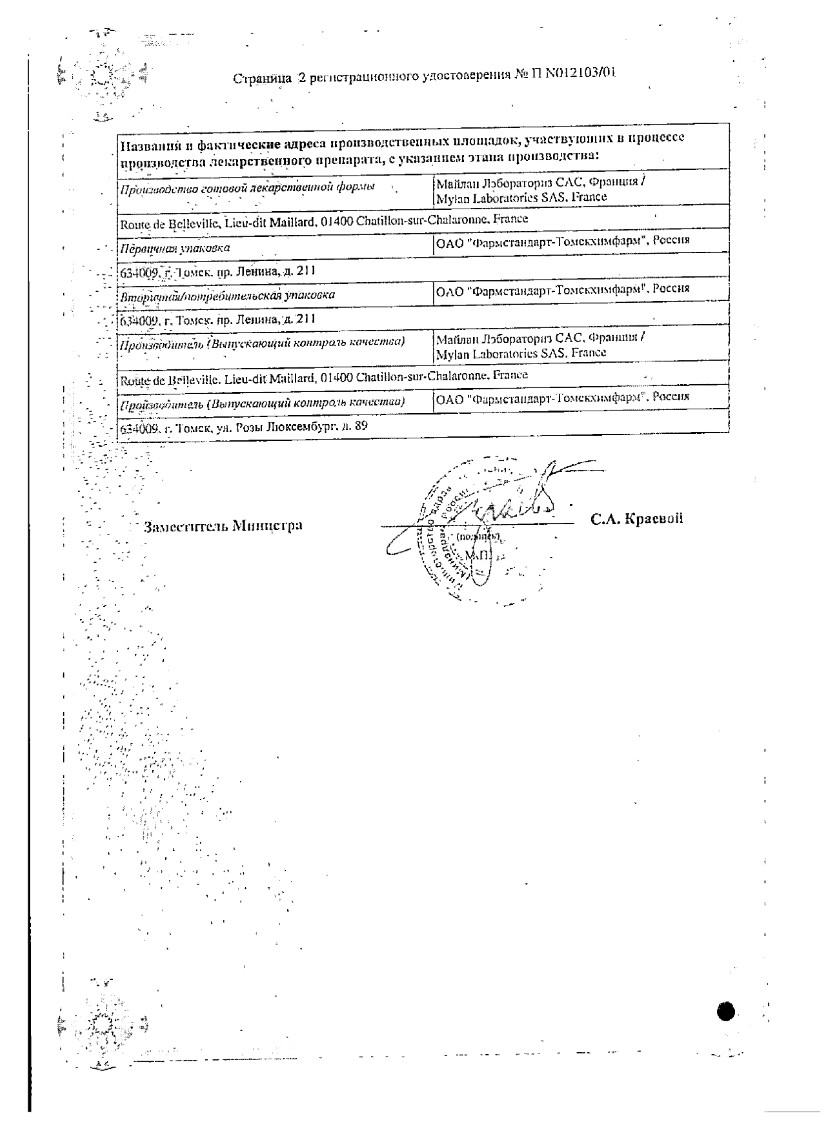 Сертификат на ИРС-19, спрей назальный, 20 мл