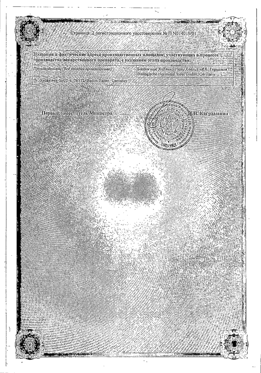 Сертификат на Дискус композитум, раствор, ампулы 2.2 мл, 5 шт.