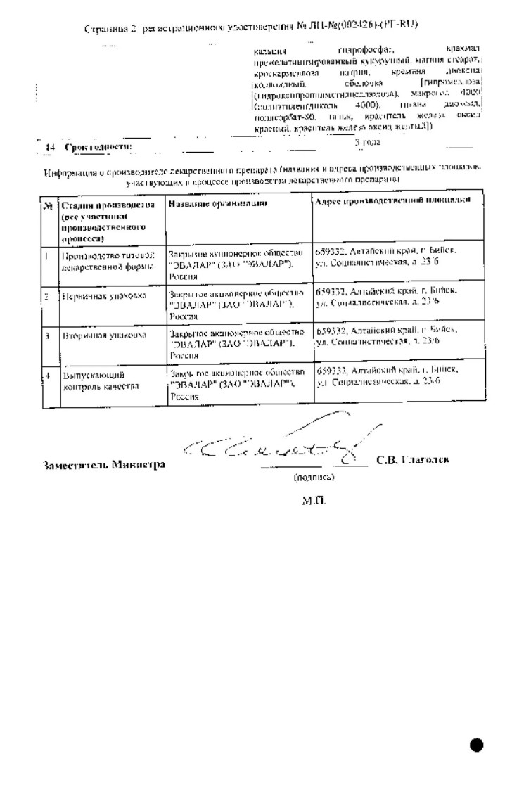 Сертификат на Эффекс Силденафил, таблетки, покрытые пленочной оболочкой 100 мг, 30 шт.