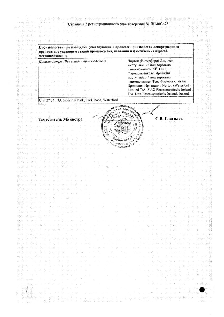Сертификат на ДуоРесп Спиромакс, порошок для ингаляций дозированный 160 мкг+4,5 мкг/доза, 120 доз
