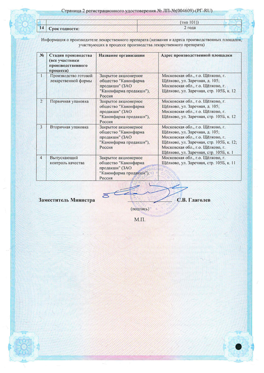 Сертификат на Тримебутин Канон, таблетки 200 мг, 30 шт.