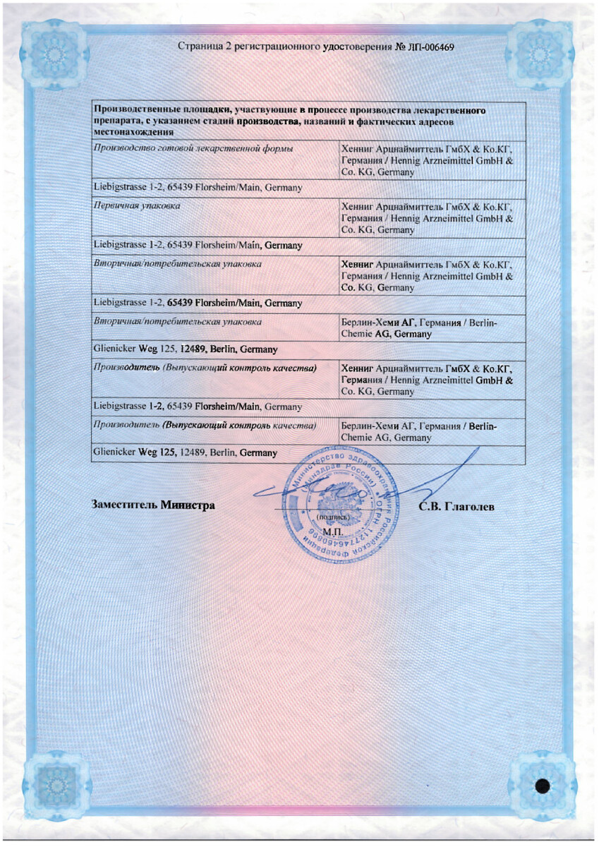 Сертификат на Арлеверт, таблетки 40 мг+20 мг, 50 шт.