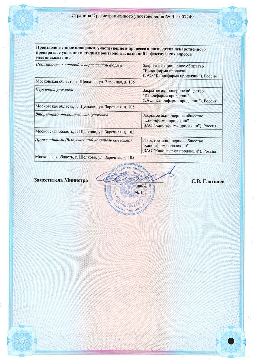 Сертификат на Валсартан Канон, таблетки покрытые пленочной оболочкой 80 мг, 90 шт.