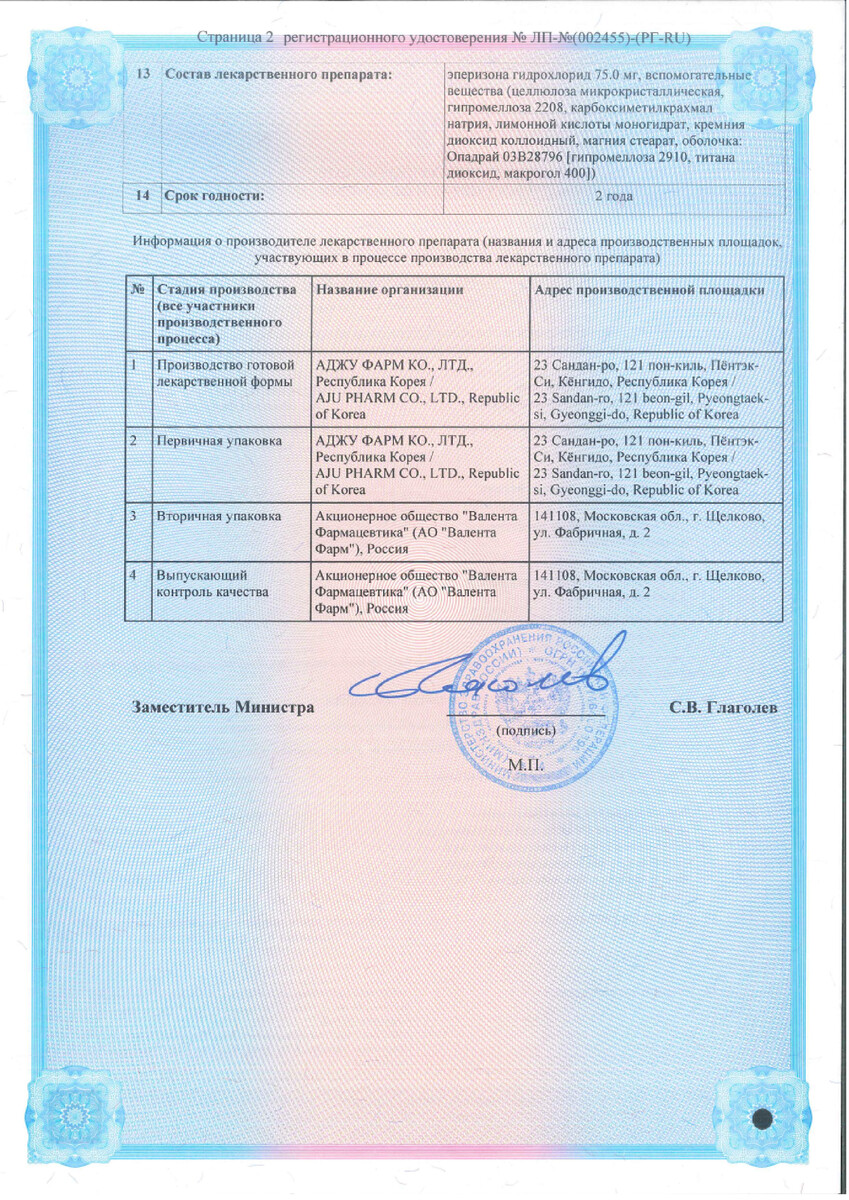 Сертификат на Стезиум, таблетки с пролонгированным высвобождением, покрыт. плен. об. 75 мг, 30 шт.