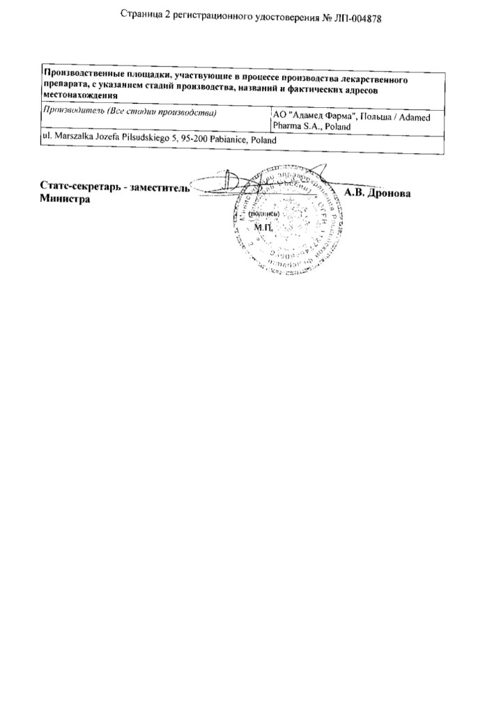 Сертификат на Адуцил, таблетки 50 мг, 60 шт.