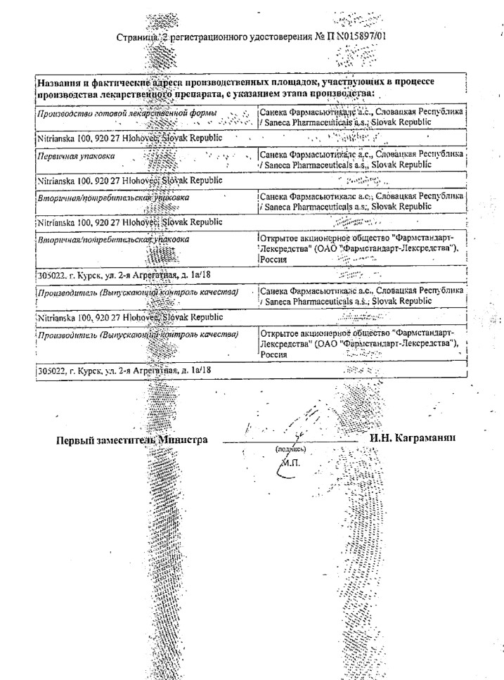 Сертификат на Лозап, таблетки покрытые пленочной оболочкой 50 мг, 90 шт.