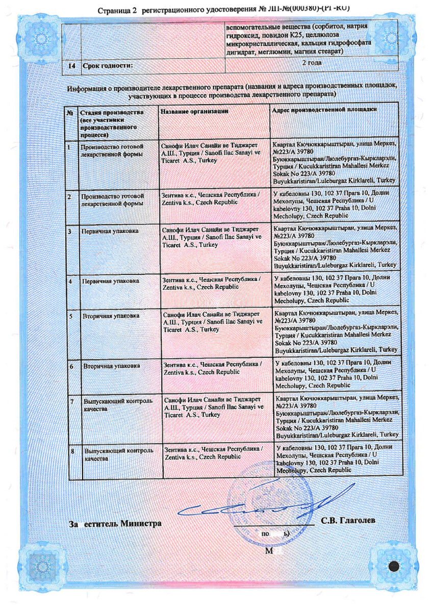 Сертификат на Телзап АМ, таблетки 5 мг+80 мг, 56 шт.