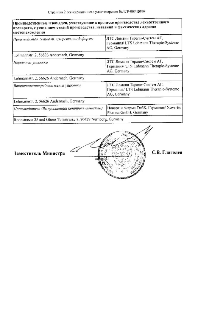Сертификат на Экселон, трансдермальная терапевтическая система 13,3 мг/сут, 30 шт.