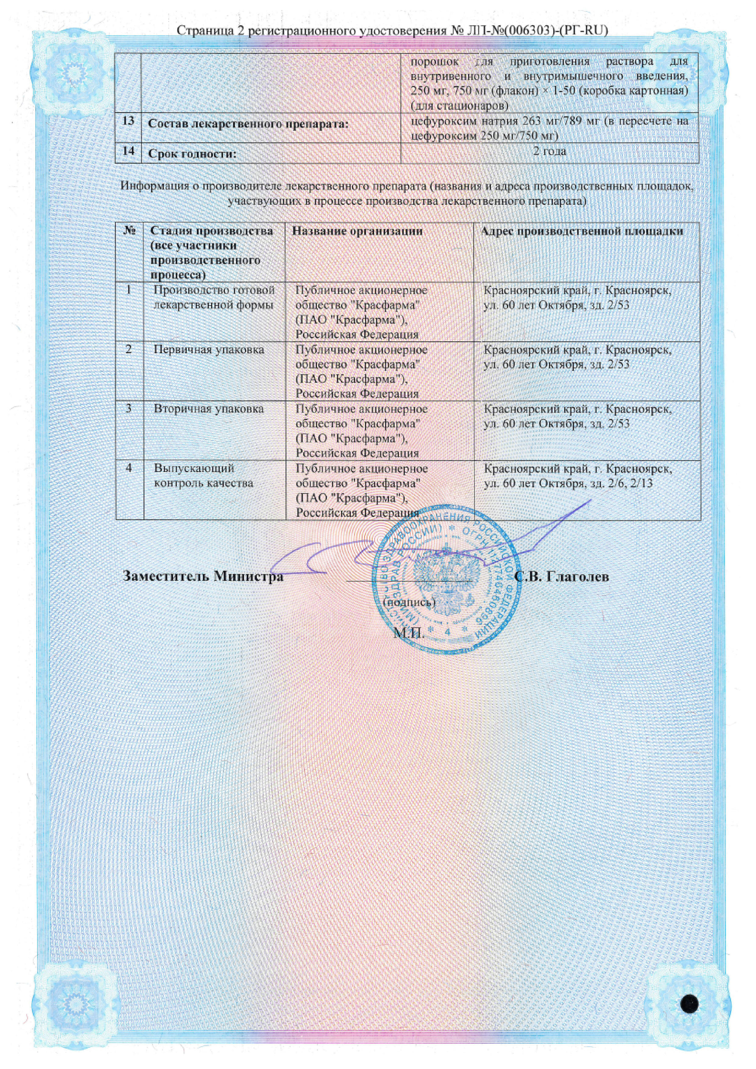 Сертификат на Руцеф, порошок для приготовления р-ра в/в, в/м введения 750 мг, 1 шт.