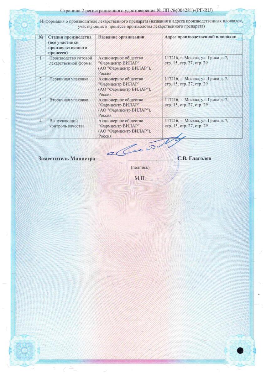 Сертификат Аллафорте, таблетки пролонгированного действия 25 мг, 20 шт.