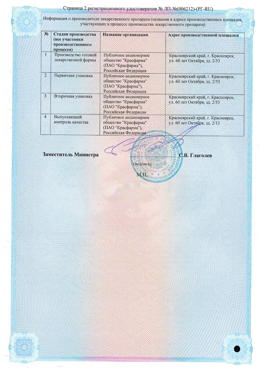 Сертификат на Моксифлоксацин, раствор для инфузий 1,6 мг/мл, 250 мл