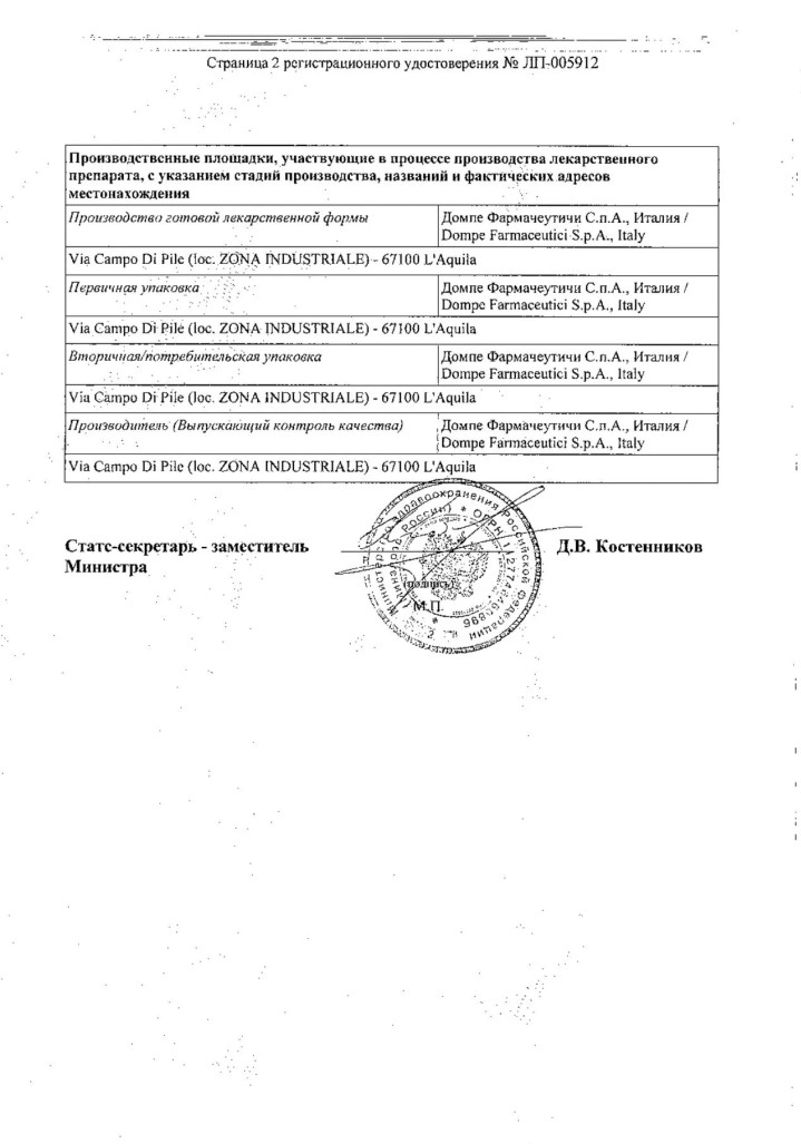 Сертификат на Левопронт, сироп 6 мг/мл, 120 мл