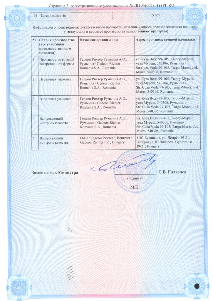 Сертификат на Декарис, таблетки 150 мг, 1 шт.