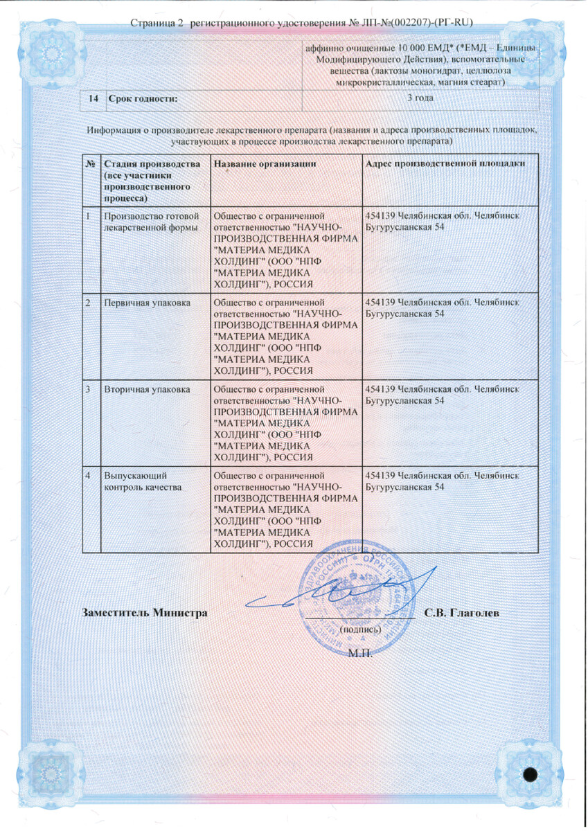 Сертификат на Рафамин, таблетки для рассасывания, 20 шт.