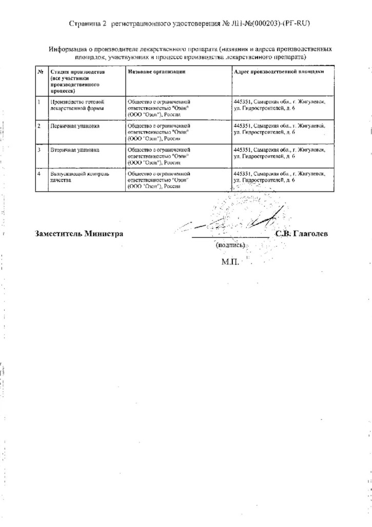 Сертификат на Хлорпротиксен таблетки, покрытые пленочной оболочкой 15 мг, 30 шт.