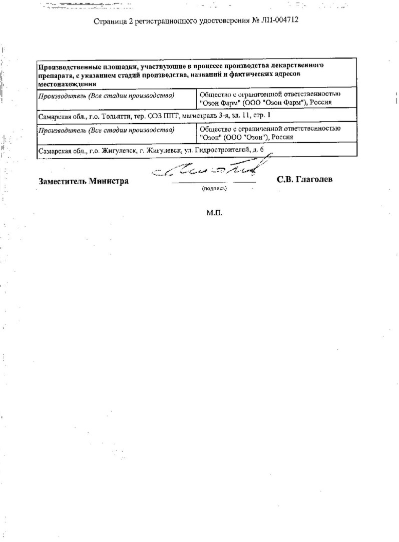 Сертификат на Небиволол, таблетки 5 мг, 56 шт.